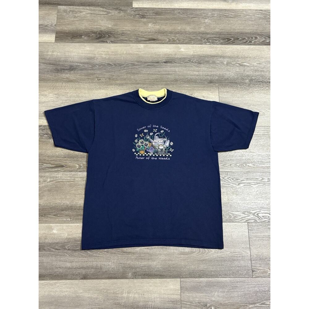 Vintage 90s Double Neck Gardening Shirt Made In USA Nature Retro Y2K - Men’s XL